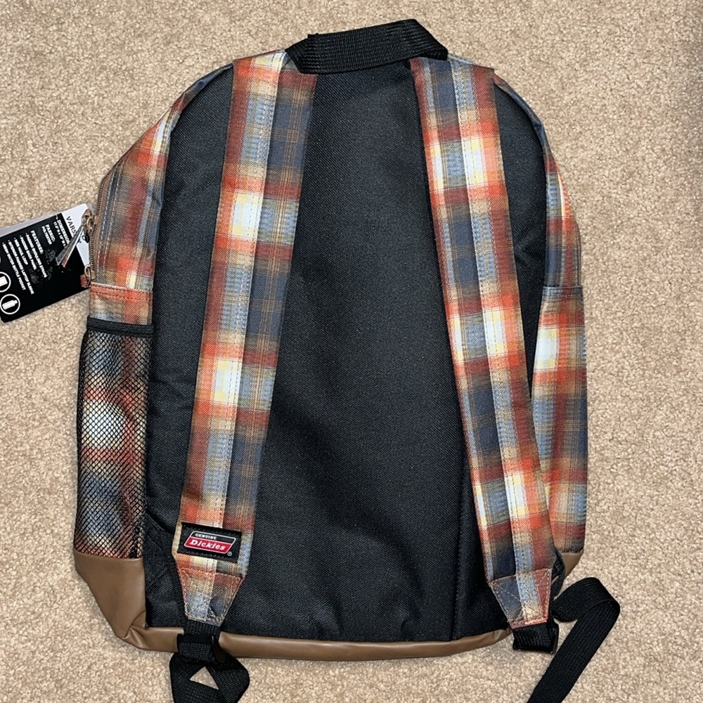 Dickies Varsity Multicolor Plaid Backpack new with tags - Picture 3 of 7